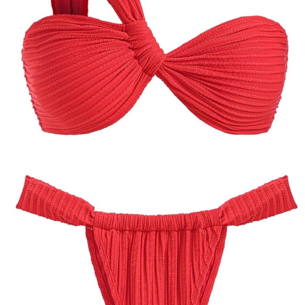 NWT Red Textured Bikini Set size M